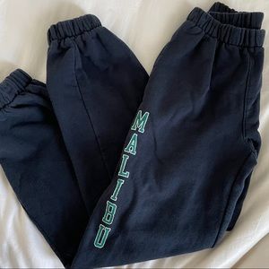 Brandy Melville Navy Blue Malibu Rosa Sweatpants